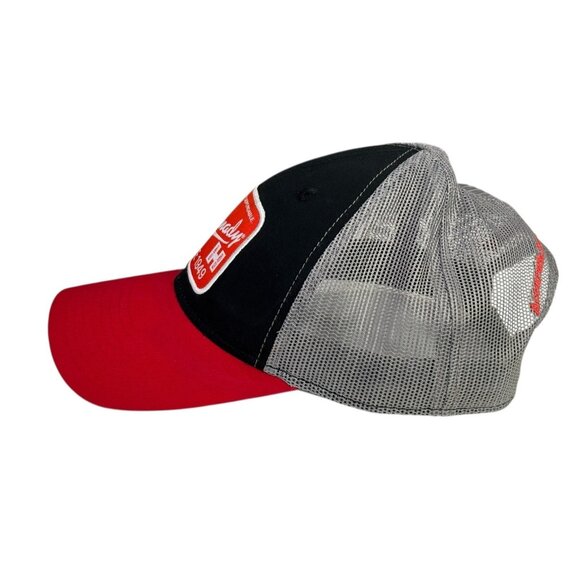 Hornady Hat Mesh Snapback Trucker Baseball Cap Adjustable Black Gray Red Patch - Picture 5 of 11